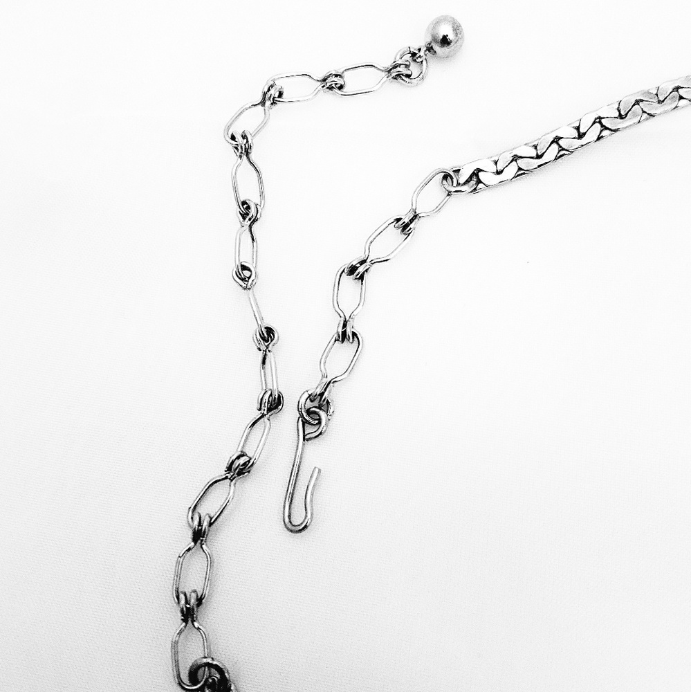 Vintage Silver Tone Cascading Fringe Bib Necklace - Picture 3 of 4